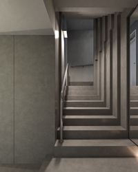 Escalera protagonista con diseño singular escalonado